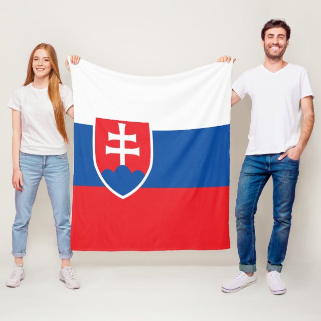 Slovakia flag fleece blanket (In Situ)