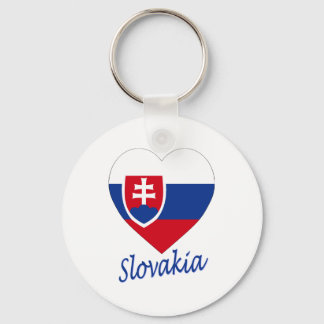 Slovakia Flag Heart Key Ring