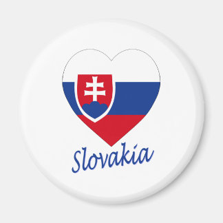 Slovakia Flag Heart Magnet