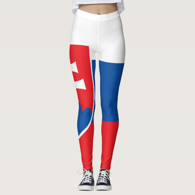 Slovakia Flag Leggings (Front)