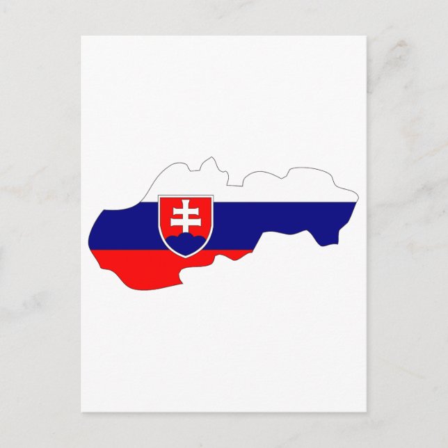 Slovakia flag map postcard (Front)