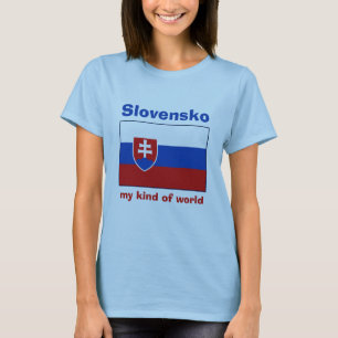 Slovakia Flag + Map + Text T-Shirt