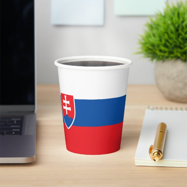 Slovakia flag paper cups (Insitu)