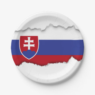 Slovakia Flag Paper Plate