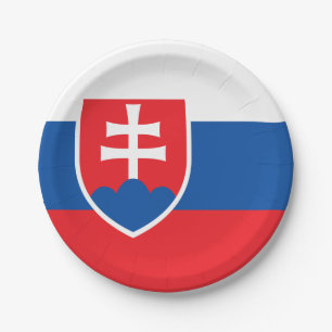 Slovakia Flag Paper Plate