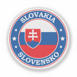 Slovakia Flag Round Circle Emblem