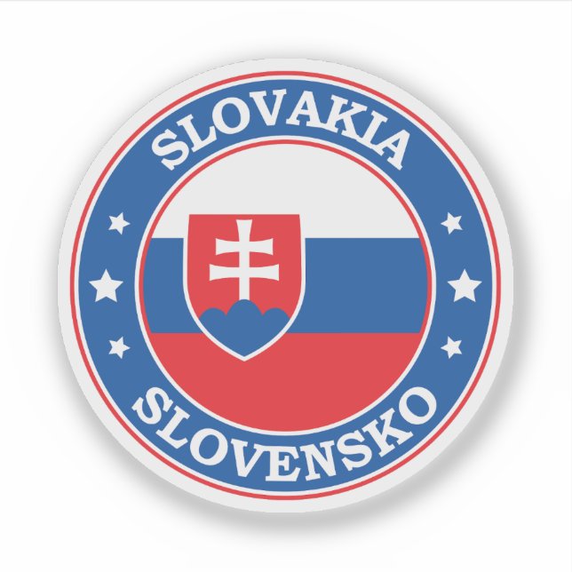 Slovakia Flag Round Circle Emblem (Front)