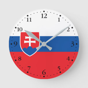 Slovakia Flag Round Clock