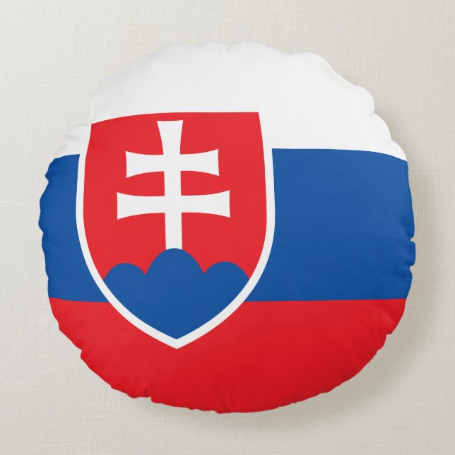 Slovakia Flag Round Cushion (Front)