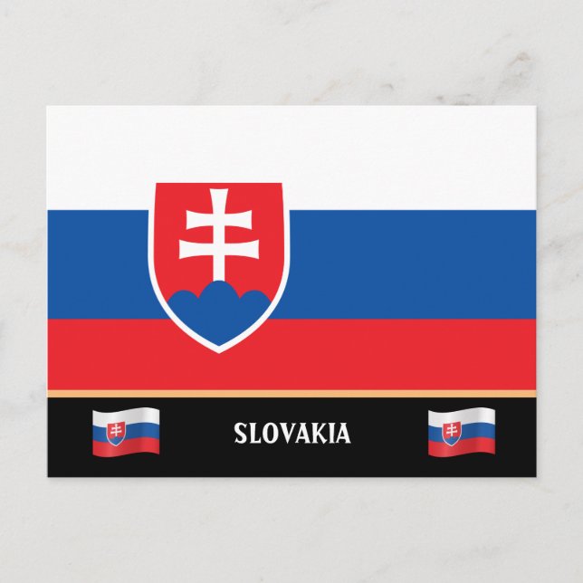Slovakia Flag & Slovak country travel / Slovakia Postcard (Front)