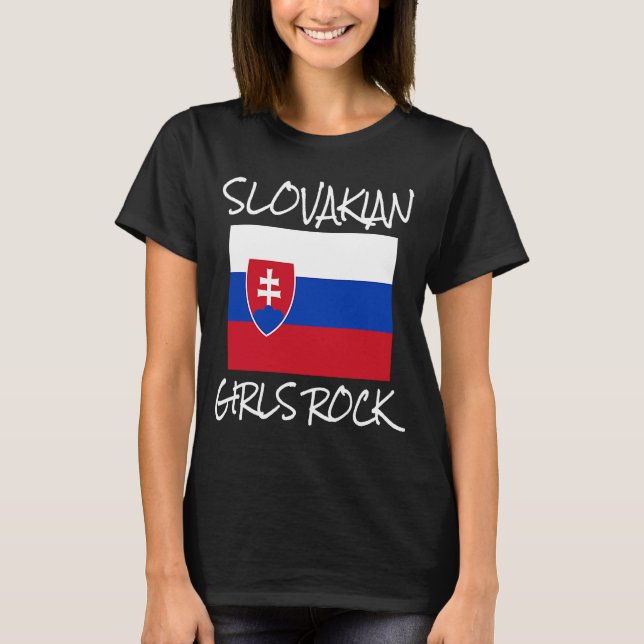 Slovakia Flag Slovak Pride Souvenir Slovakian Girl T-Shirt (Front)
