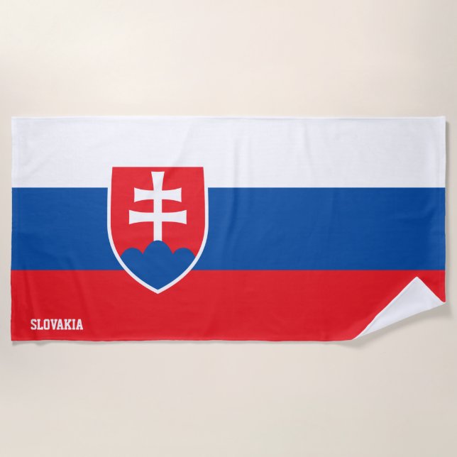 Slovakia Flag Splendid Patriotic Beach Towel (Front)