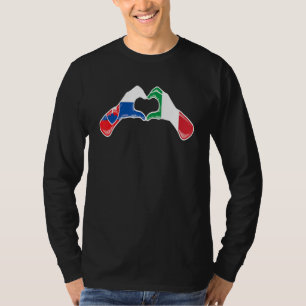 Slovakia Italy Flag  Slovakian Italian Heart T-Shirt