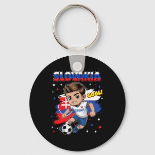 Slovakia Kid Goal Cartoon Slovenska Slovakian Flag Key Ring