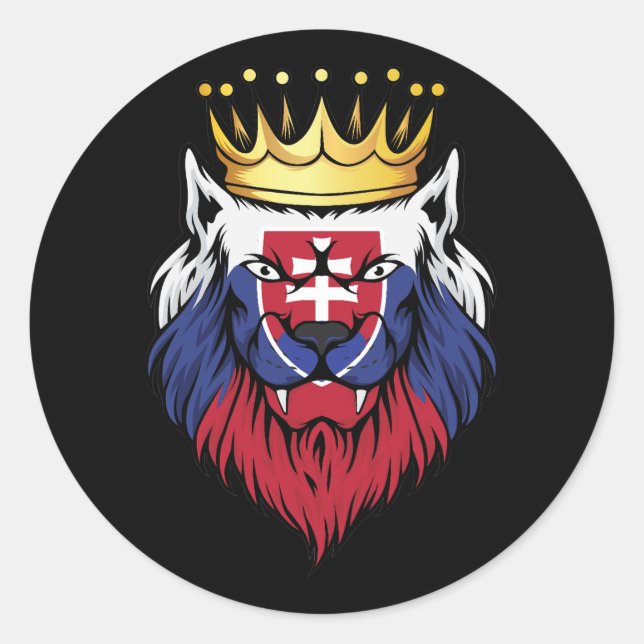 Slovakia  Lion King Flag Classic Round Sticker (Front)