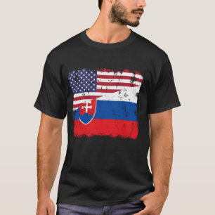 Slovakia Pride Slovakian American Flag Roots Herit T-Shirt