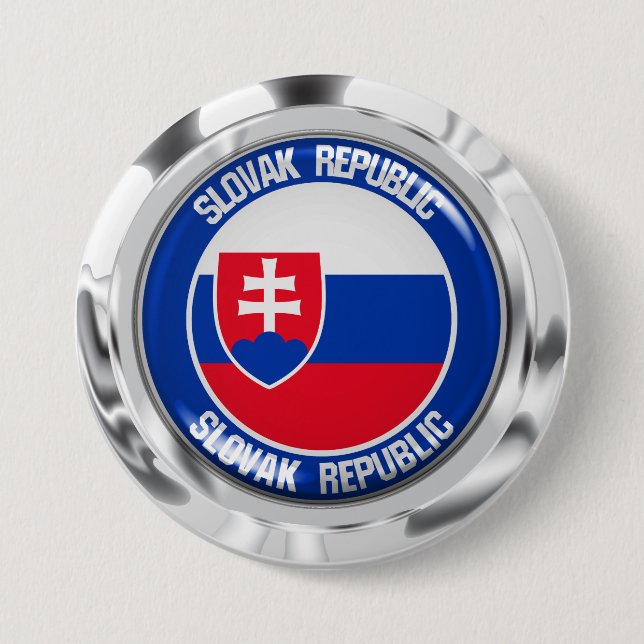 Slovakia Round Emblem 7.5 Cm Round Badge (Front)