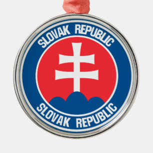 Slovakia Round Emblem Metal Tree Decoration
