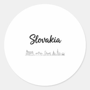 Slovakia Skyline Travel Vacation Outfits Classic Round Sticker