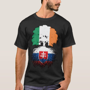 Slovakia Slovakian Irish Ireland Tree Roots Flag T-Shirt