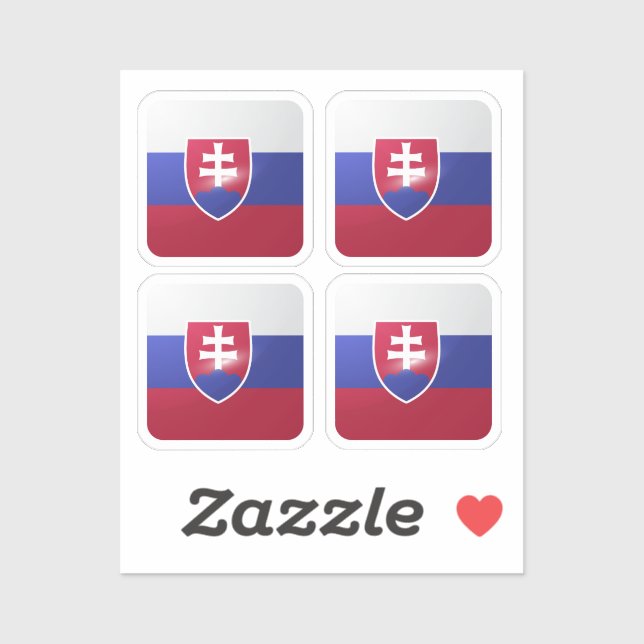Slovakia square glossy flag (Sheet)
