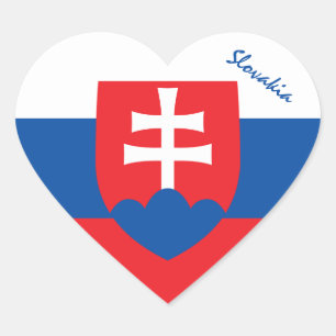 Slovakia Sticker, Heart, Patriotic Slovakia Flag Heart Sticker