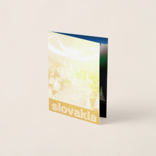 Slovakia travel poster foil card
