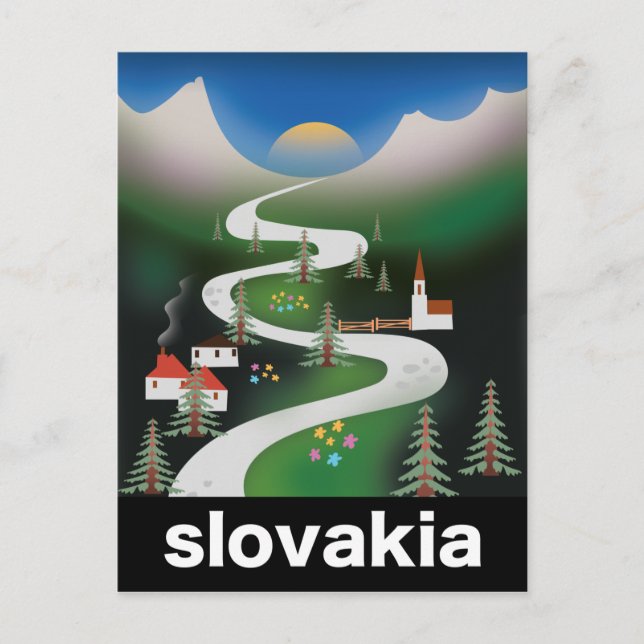 Slovakia travel poster postcard (Front)