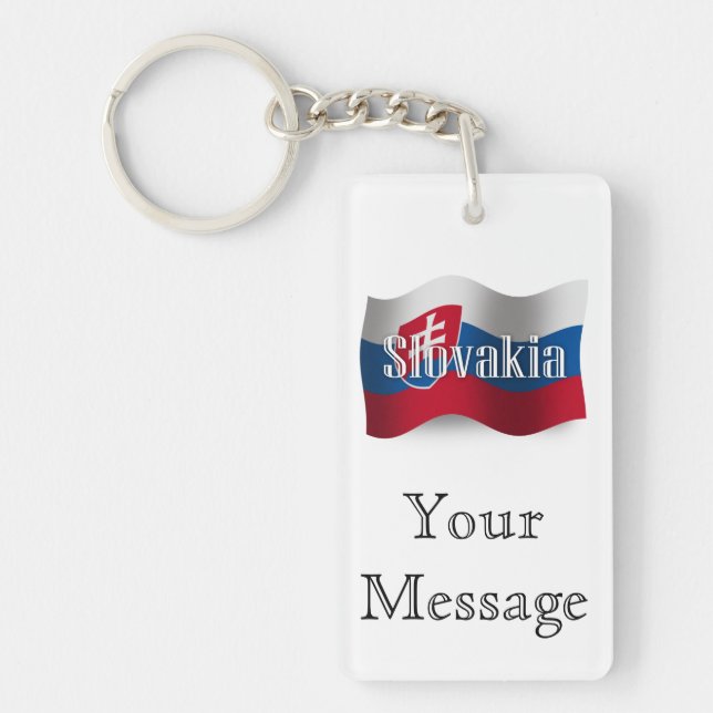 Slovakia Waving Flag Key Ring (Front)