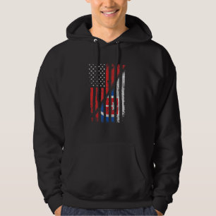 Slovakian American Flag Retro Style Usa Slovakia F Hoodie