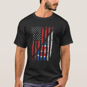 Slovakian American Flag Retro Style Usa Slovakia F T-Shirt