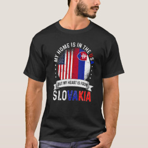 Slovakian American Patriot Heart is from Slovakia T-Shirt