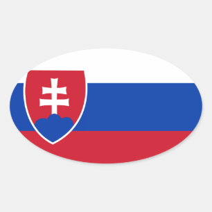 Slovakian Flag Oval Sticker