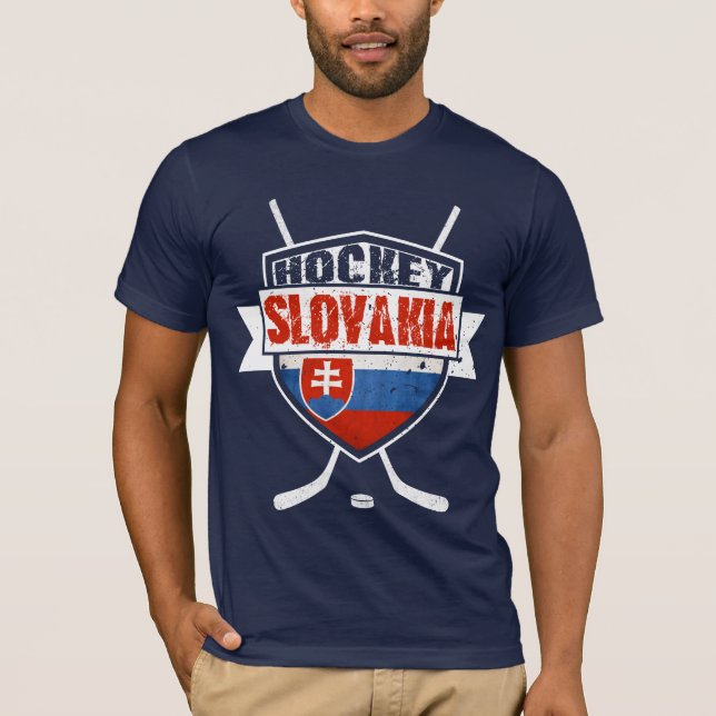 Slovakian Hockey Logo, With Back Print T-Shirt (Front)