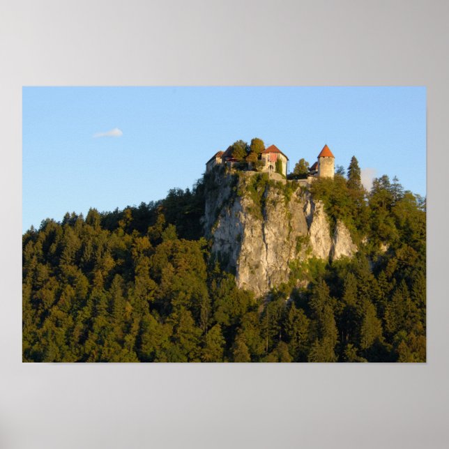 Slovenia, Bled, Lake Bled, Bled Castle on Poster (Front)