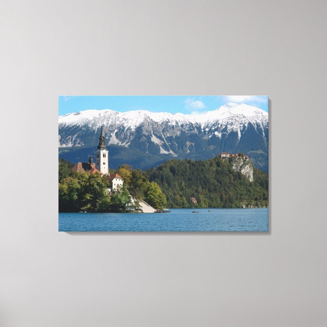 Slovenia, Bled, Lake Bled, Bled Island, Bled 2 Canvas Print (Front)
