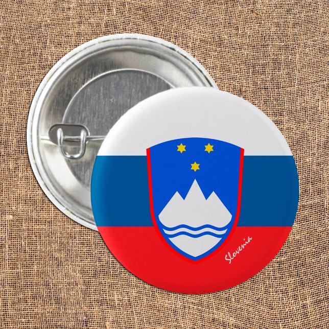 Slovenia button, patriotic Slovenian Flag fashion 3 Cm Round Badge (Creator Uploaded)