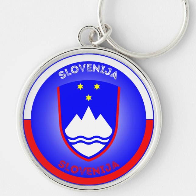 Slovenia Coat of Arms Circle Shape  Key Ring (Front)