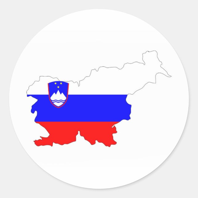 slovenia country flag map shape silhouette symbol classic round sticker (Front)