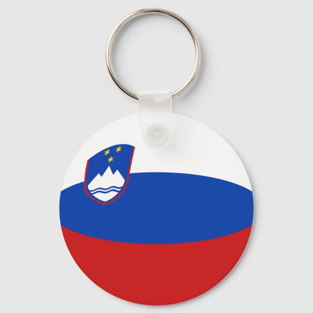 Slovenia Fisheye Flag Keychain (Front)