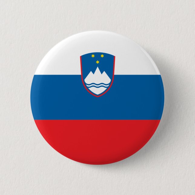 slovenia flag 6 cm round badge (Front)