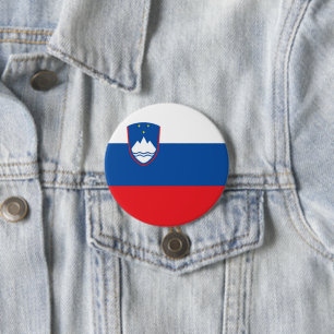 Slovenia flag 7.5 cm round badge