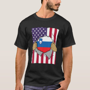 Slovenia Flag Inside Me Home Pride Slovene America T-Shirt