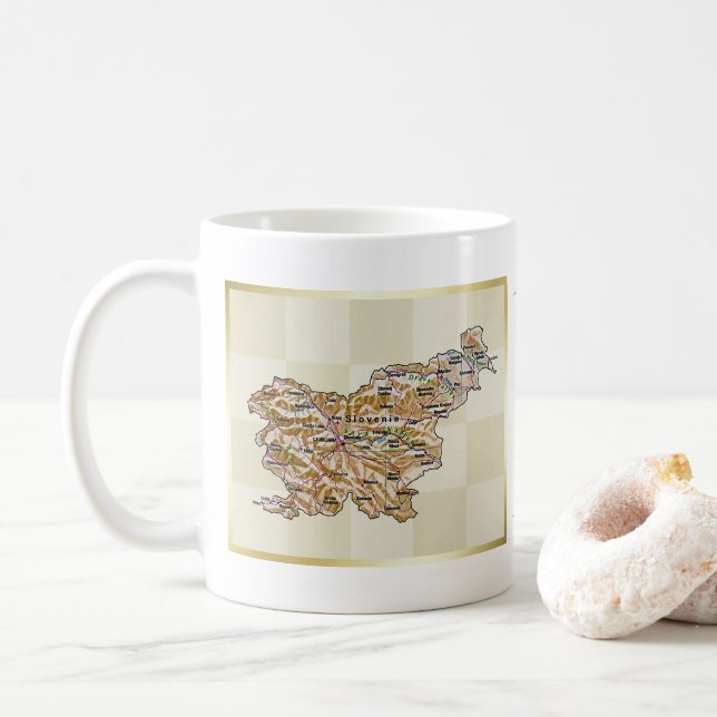 Slovenia Flag + Map Mug (With Donut)