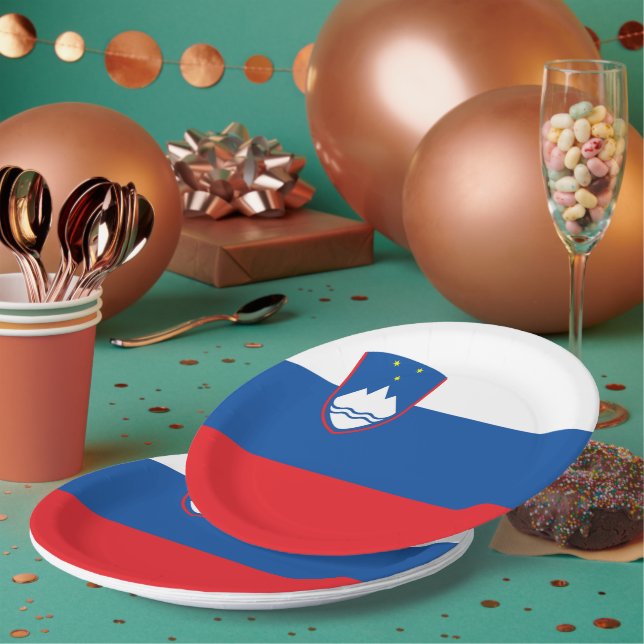 Slovenia flag paper plate (Multi)
