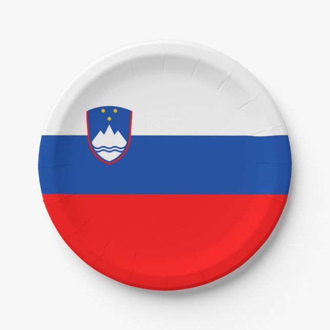 Slovenia Flag Paper Plate (Front)