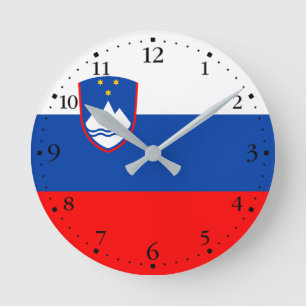 Slovenia Flag Round Clock
