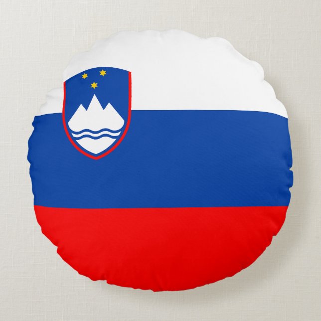 Slovenia Flag Round Cushion (Front)