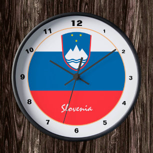 Slovenia Flag & Slovenia trendy Home / design Round Clock