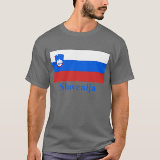 Slovenia Flag with Name in Slovenian T-Shirt